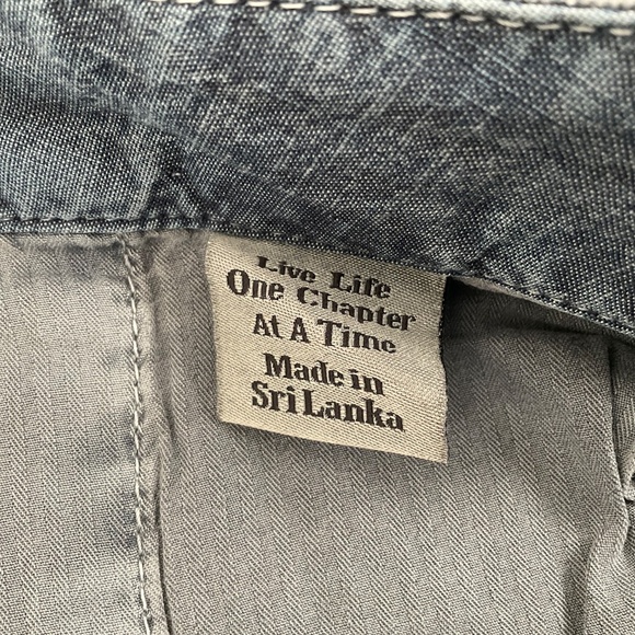 Paperbacks Mens Shorts Sz 32 Gray Tropical Print Chino Golf Beach Hawaii Raw Hem - Picture 9 of 9